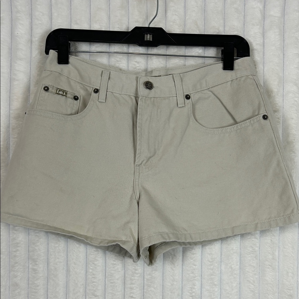 LEI stone tan denim jean shorts 11